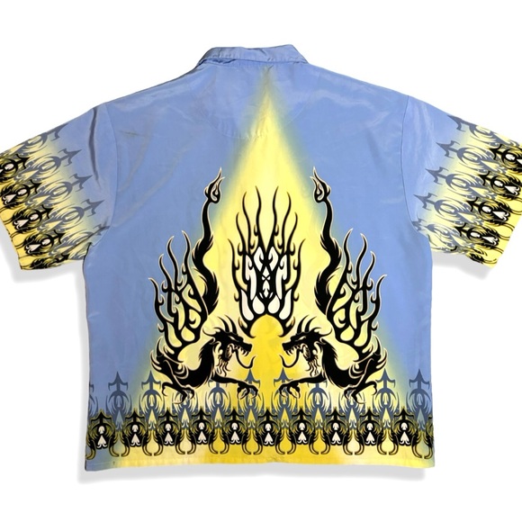 Vintage Y2K Dragon Tribal Button Up Shirt - Picture 2 of 4
